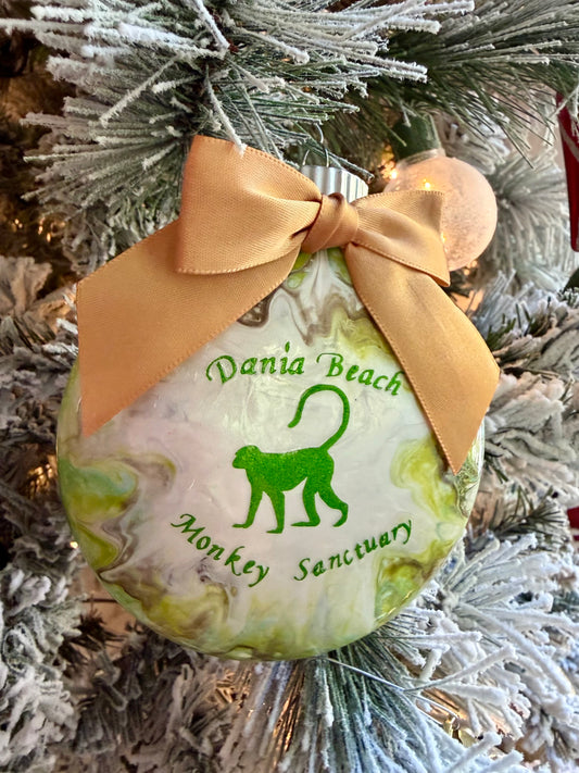 Dania Beach Monkey Sanctuary Hand-Poured Holiday Ornament