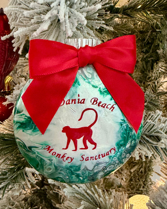 Dania Beach Monkey Sanctuary Hand-Poured Holiday Ornament
