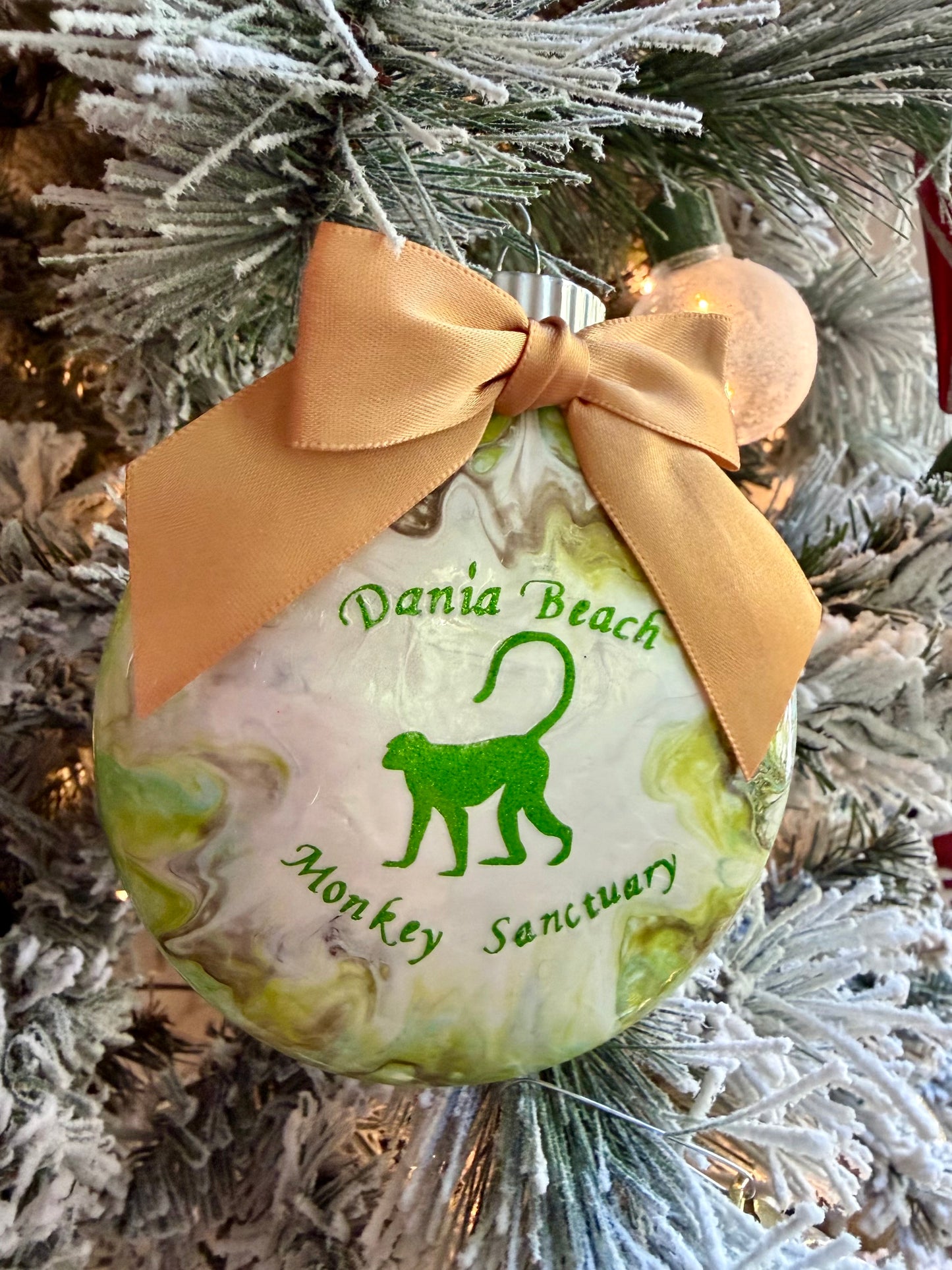 Dania Beach Monkey Sanctuary Hand-Poured Holiday Ornament