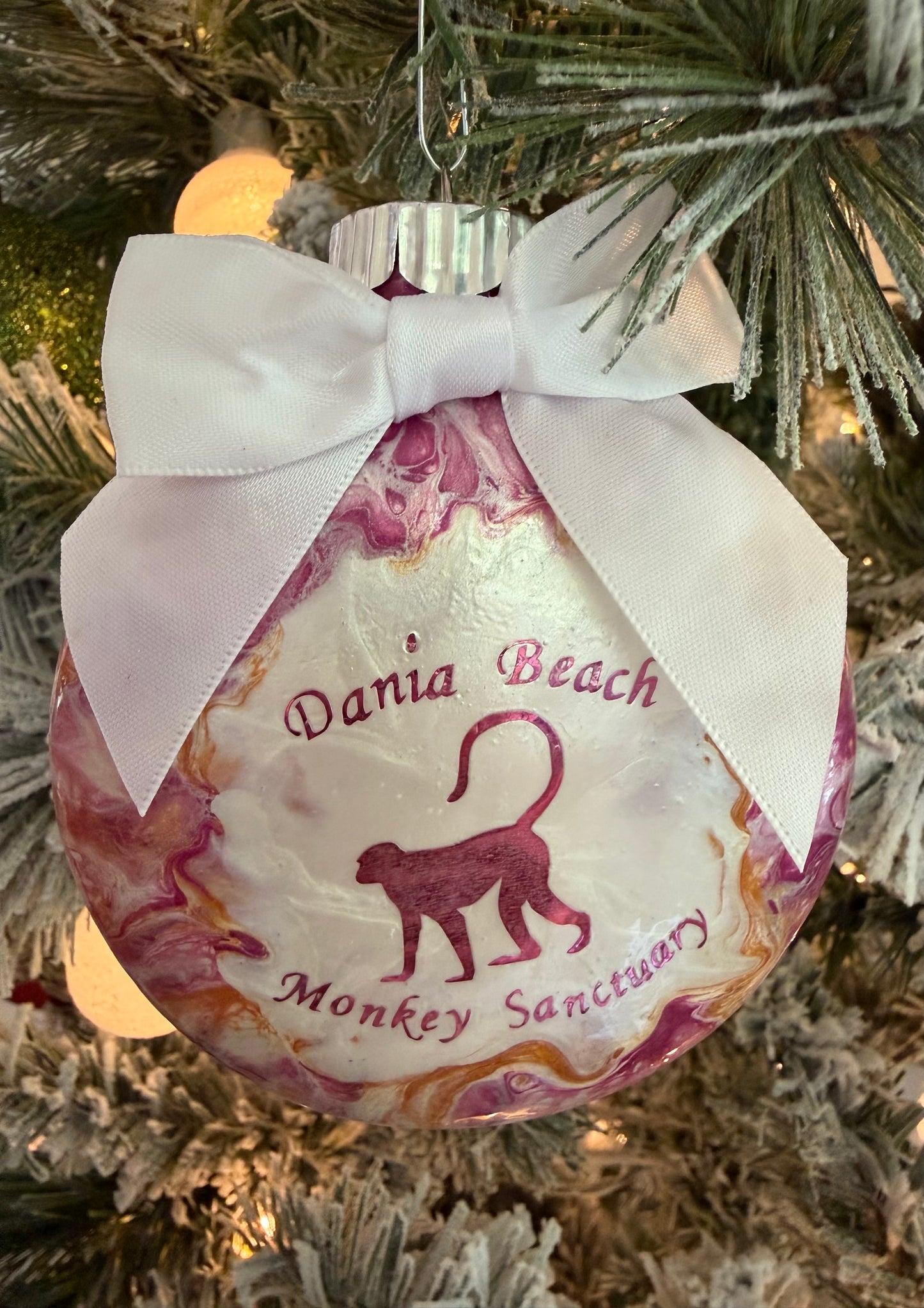 Dania Beach Monkey Sanctuary Hand-Poured Holiday Ornament